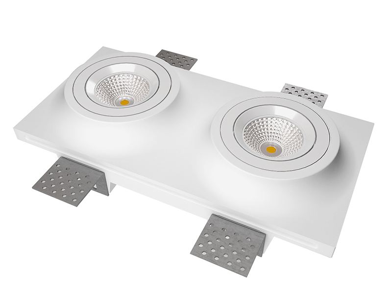 LVY-D0128 Gypsum Commercial Lighting Adjustable Trimless Recessed Downlight