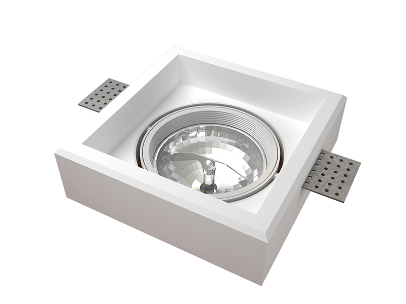 LVY-D0157 Gypsum Plaster Single Hole White AR111 Round Downlights with Glass