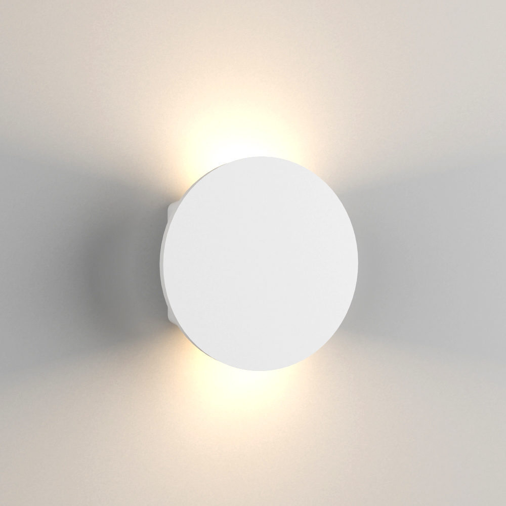 LVY-W0126 White Round Indoor Gypsum plaster LED bracket wall lamp